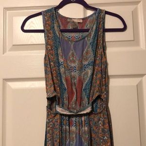 Multicolored maxi dress with peek-a-boo cut out